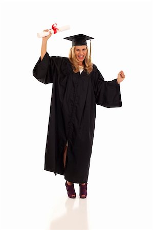 simsearch:400-04200217,k - Young woman with graduation gown and diploma Foto de stock - Royalty-Free Super Valor e Assinatura, Número: 400-04268728