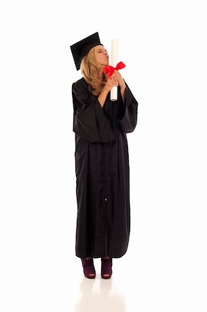 simsearch:400-04200217,k - Young woman with graduation gown and diploma Foto de stock - Royalty-Free Super Valor e Assinatura, Número: 400-04268729