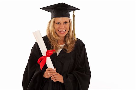 simsearch:400-04200217,k - Young woman with graduation gown and diploma Foto de stock - Royalty-Free Super Valor e Assinatura, Número: 400-04268735
