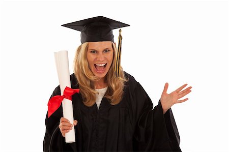 simsearch:400-04200217,k - Young woman with graduation gown and diploma Foto de stock - Royalty-Free Super Valor e Assinatura, Número: 400-04268736