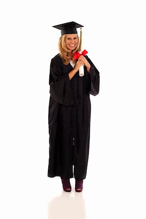 simsearch:400-04200217,k - Young woman with graduation gown and diploma Foto de stock - Royalty-Free Super Valor e Assinatura, Número: 400-04268730