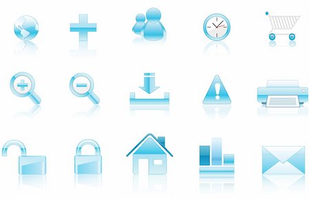 simsearch:400-04649079,k - Collection of vector icons aqua style ready to be used. Stockbilder - Microstock & Abonnement, Bildnummer: 400-04268768