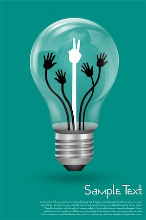 simsearch:400-04901392,k - illustration of electronic bulb with victory sign Stock Photo - Budget Royalty-Free & Subscription, Code: 400-04268785