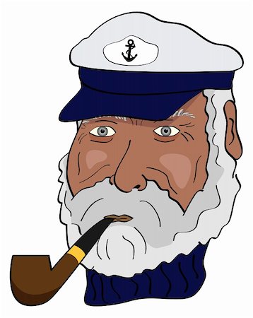 Vector picture of marine captain with a pipe Stock Photo - Budget Royalty-Free & Subscription, Code: 400-04268841