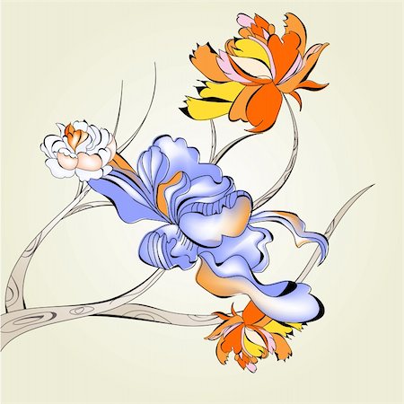 simsearch:400-07035863,k - Decorative tree with flowers Stockbilder - Microstock & Abonnement, Bildnummer: 400-04268893