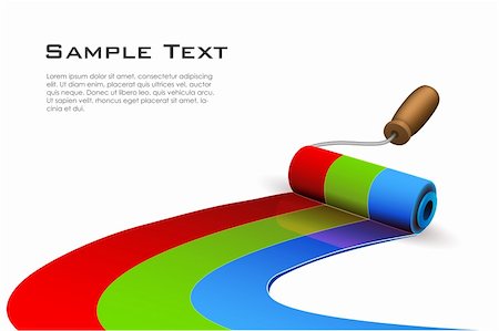 illustration of paint roller on white background Stock Photo - Budget Royalty-Free & Subscription, Code: 400-04268955