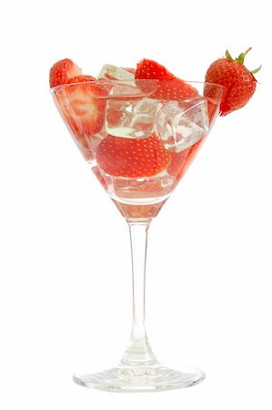 cool red strawberry summer beverage isolated on white Stock Photo - Budget Royalty-Free & Subscription, Code: 400-04269125