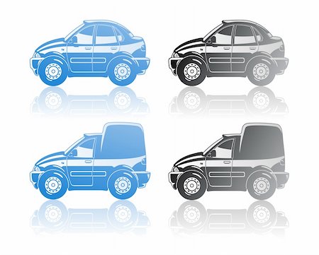 simsearch:400-04121043,k - A Vector .eps 8 illustration of cars. (sedan and van) Foto de stock - Super Valor sin royalties y Suscripción, Código: 400-04269271