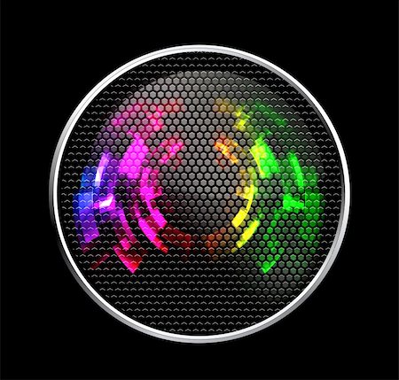 dj lighting - Abstract Futuristic Speaker with Glowing Lights on black Stock Photo - Budget Royalty-Free & Subscription, Code: 400-04269346