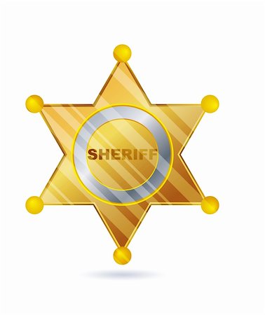 sheriff vector - gold sheriff badge Stock Photo - Budget Royalty-Free & Subscription, Code: 400-04269372
