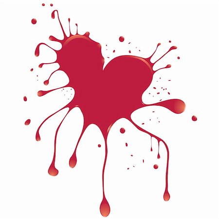 simsearch:400-08339075,k - Grunge abstract heart with blood. Element for design. Vector illustration. Foto de stock - Super Valor sin royalties y Suscripción, Código: 400-04269607