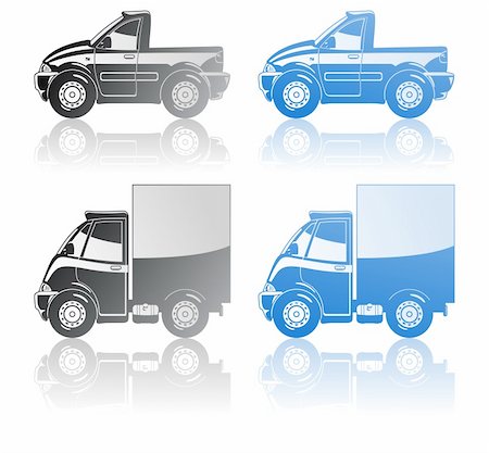 simsearch:400-05385138,k - A Vector  illustration of pickup and small truck. Stock Photo - Budget Royalty-Free & Subscription, Code: 400-04269748