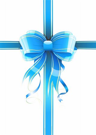 simsearch:400-04233255,k - Vector illustration of gift wrapped white paper with a blue ribbon and funky bow Foto de stock - Super Valor sin royalties y Suscripción, Código: 400-04269766