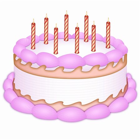 simsearch:400-04815679,k - illustration of birthday cake on white background Foto de stock - Super Valor sin royalties y Suscripción, Código: 400-04269798