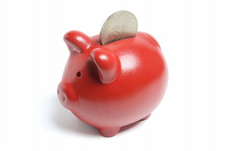 Red Piggybank on White Background Stock Photo - Budget Royalty-Free & Subscription, Code: 400-04269815