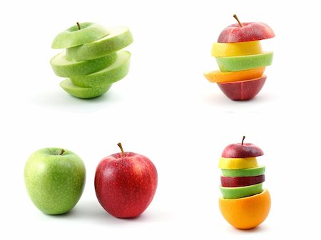 collection of sliced fruits isolated on white background Stock Photo - Budget Royalty-Free & Subscription, Code: 400-04269963