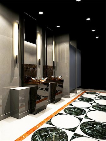 3D rendering of a modern bathroom Foto de stock - Super Valor sin royalties y Suscripción, Código: 400-04260043
