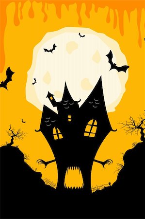 simsearch:400-08405471,k - illustration of haunted halloween house Stock Photo - Budget Royalty-Free & Subscription, Code: 400-04260460