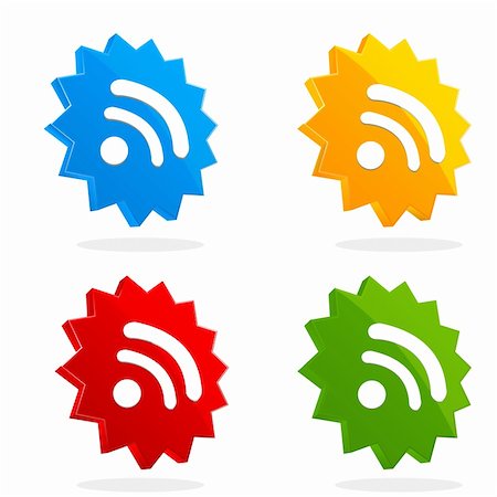 simsearch:400-04321465,k - illustration of set of rss icons on white isolated background Stock Photo - Budget Royalty-Free & Subscription, Code: 400-04260489