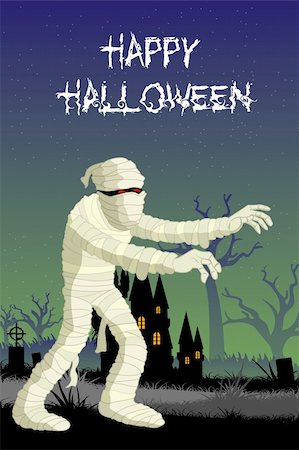 simsearch:400-04265523,k - illustration of mummy in halloween night Stock Photo - Budget Royalty-Free & Subscription, Code: 400-04260499