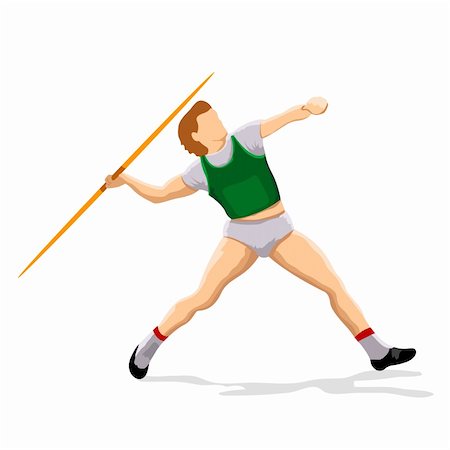 illustration of javeline player throwing javeline Foto de stock - Super Valor sin royalties y Suscripción, Código: 400-04260493