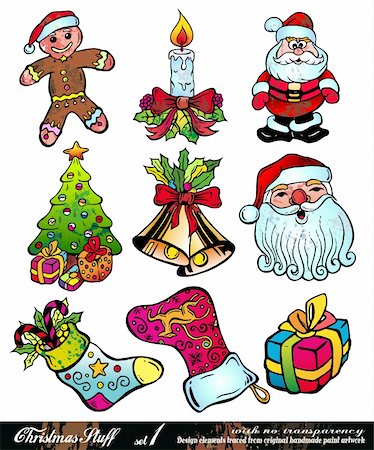 simsearch:400-05008640,k - Christmas Stuff with Colorful Details - Set 1 Photographie de stock - Aubaine LD & Abonnement, Code: 400-04260579