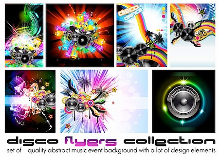 simsearch:400-08530618,k - nine Abstract Music Background for Discoteque Flyer with a lot of desgin elementes - Set 6 Foto de stock - Royalty-Free Super Valor e Assinatura, Número: 400-04260580