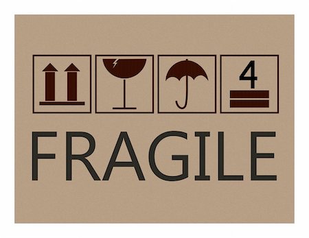 storage box icon - Cardboard box with safety fragile signs. Vector Stock Photo - Budget Royalty-Free & Subscription, Code: 400-04260683