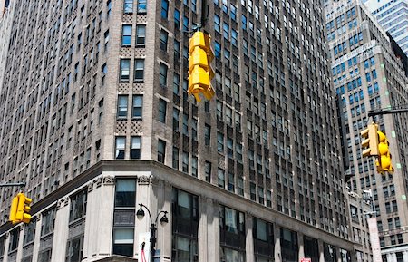 stop sign intersection - Traffic lights and modern building in New York Stock Photo - Budget Royalty-Free & Subscription, Code: 400-04260725