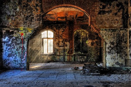 The old hospital complex in Beelitz near Berlin which is abandoned since 1994 Fotografie stock - Microstock e Abbonamento, Codice: 400-04260852