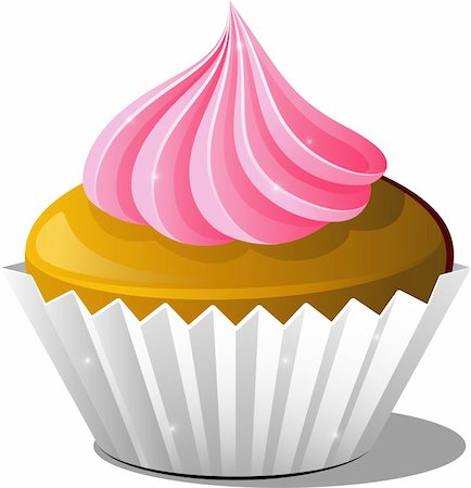 Vector illustration of cupcake over white. EPS 8, AI, JPEG Stock Photo - Budget Royalty-Free & Subscription, Code: 400-04260976