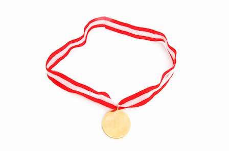 Golden medal isolated on the white background Stock Photo - Budget Royalty-Free & Subscription, Code: 400-04261079