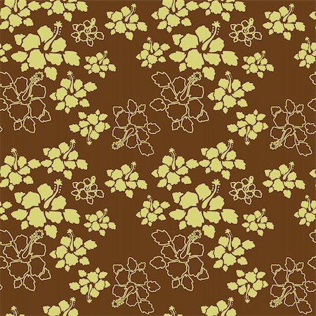 vector eps 8 file seamless hibiscus pattern Photographie de stock - Aubaine LD & Abonnement, Code: 400-04261097