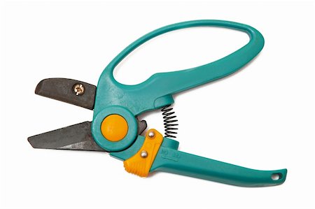 simsearch:400-05058869,k - Pruning shears isolated on the white Foto de stock - Royalty-Free Super Valor e Assinatura, Número: 400-04261121