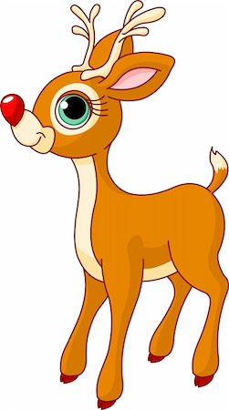 reindeer clip art - Christmas illustration of Rudolph the reindeer Stock Photo - Budget Royalty-Free & Subscription, Code: 400-04261223