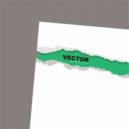 paper torn curl - Torn white paper background with green sheet and text space Foto de stock - Super Valor sin royalties y Suscripción, Código: 400-04261273