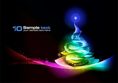 simsearch:400-05363390,k - Abstract vector glowing background. Christmas tree. Eps 10. Foto de stock - Royalty-Free Super Valor e Assinatura, Número: 400-04261289