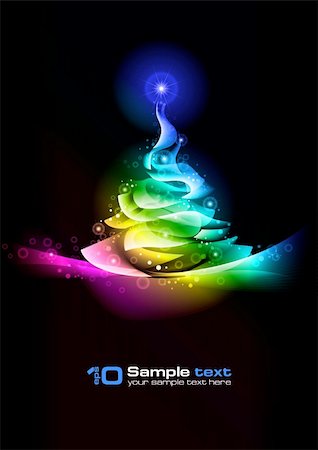 simsearch:400-04182080,k - Abstract vector eps10 glowing background. Christmas tree. Photographie de stock - Aubaine LD & Abonnement, Code: 400-04261291