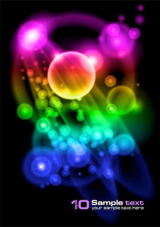 simsearch:400-05363390,k - Abstract vector glowing background. For your design. Bubbles. Foto de stock - Royalty-Free Super Valor e Assinatura, Número: 400-04261316