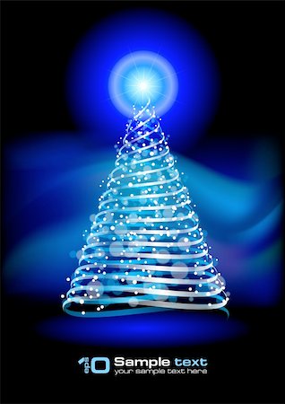 simsearch:400-04719650,k - Abstract vector eps10 glowing background. Christmas tree. Foto de stock - Super Valor sin royalties y Suscripción, Código: 400-04261318