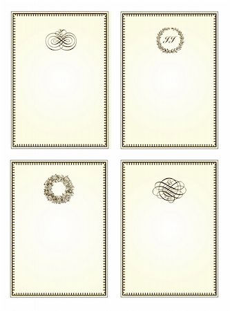 elegant brown borders - Vector ornate frame set with decorative ornaments. Perfect for invitations and ornate backgrounds. Stock Photo - Budget Royalty-Free & Subscription, Code: 400-04261351