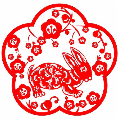 paper cut illustration - Chinese style of paper cut for year of the rabbit. Stock Photo - Budget Royalty-Free & Subscription, Code: 400-04261617