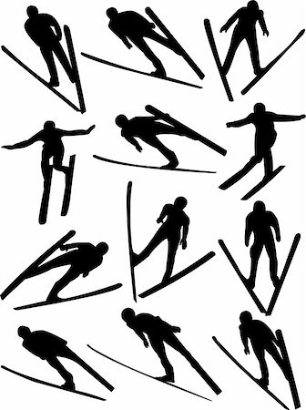 paunovic (artist) - ski jumping collection - vector Stockbilder - Microstock & Abonnement, Bildnummer: 400-04261794