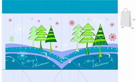 Template for christmas bag design Stock Photo - Budget Royalty-Free & Subscription, Code: 400-04261802