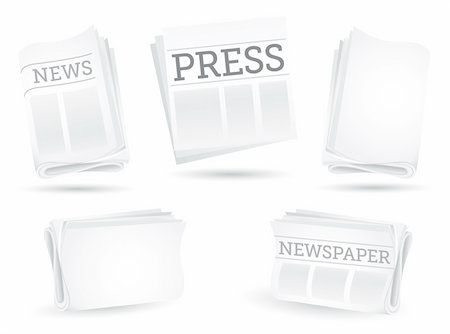 simsearch:400-06171289,k - Set of newspapers isolated on the white background Stockbilder - Microstock & Abonnement, Bildnummer: 400-04261850