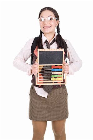 funny looking girls with glasses - young silly woman over white background Stock Photo - Budget Royalty-Free & Subscription, Code: 400-04261991