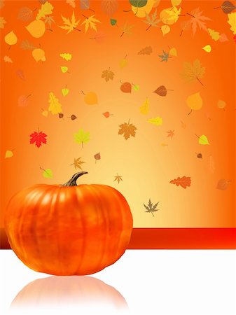 simsearch:400-08196096,k - Autumn Pumpkins and leaves. EPS 8 vector file included Photographie de stock - Aubaine LD & Abonnement, Code: 400-04262012