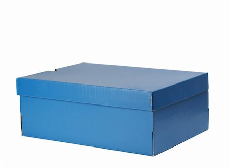 footwear packaging - nice blue cardboard shoe box, isolated on white background Stock Photo - Budget Royalty-Free & Subscription, Code: 400-04262143