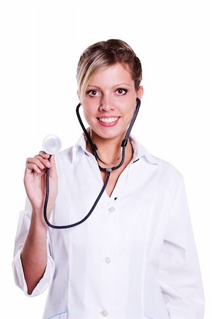 Close-up of a female doctor smiling with stethoscope. Woman Doctor At The Hospital Foto de stock - Super Valor sin royalties y Suscripción, Código: 400-04262168