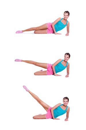 Young woman exercising on white background Stock Photo - Budget Royalty-Free & Subscription, Code: 400-04262169